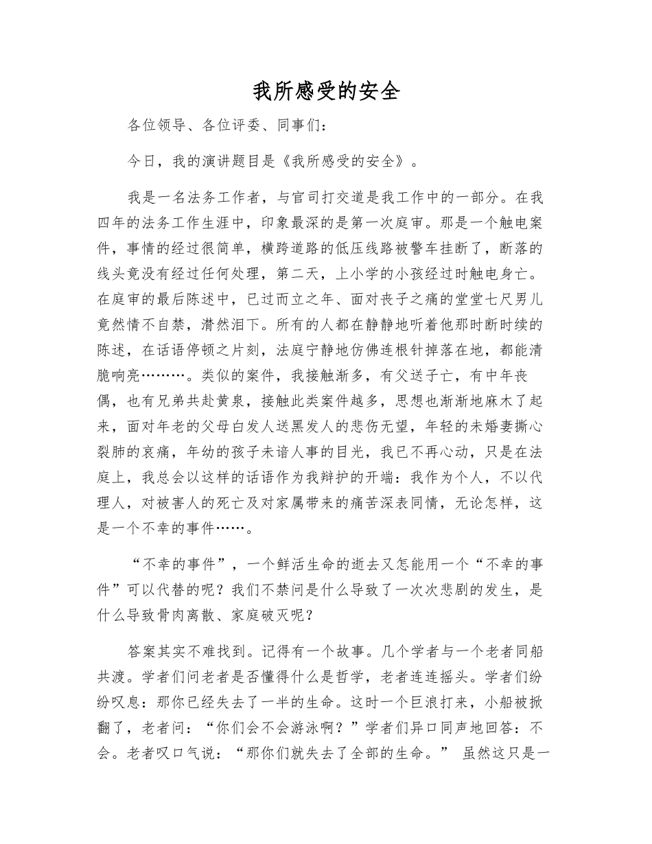 我所感受的安全_第1页