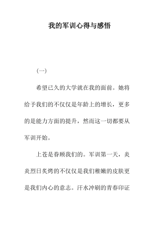 我的军训心得与感悟---精编范文