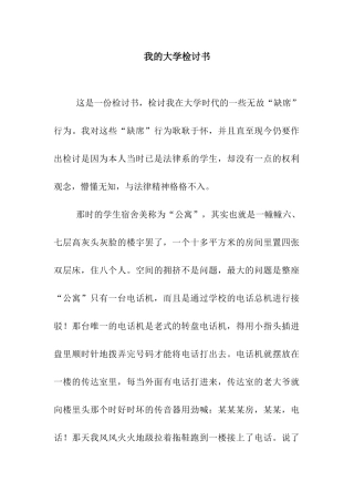 我的大学检讨书