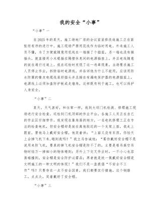 我的安全“小事”