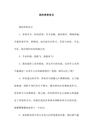 我的青春宣言