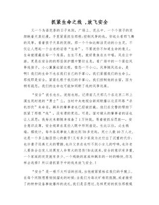 抓紧生命之线--放飞安全