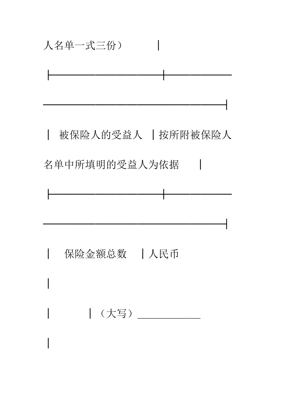 投保单(团体人身伤害)--精编范文_第2页