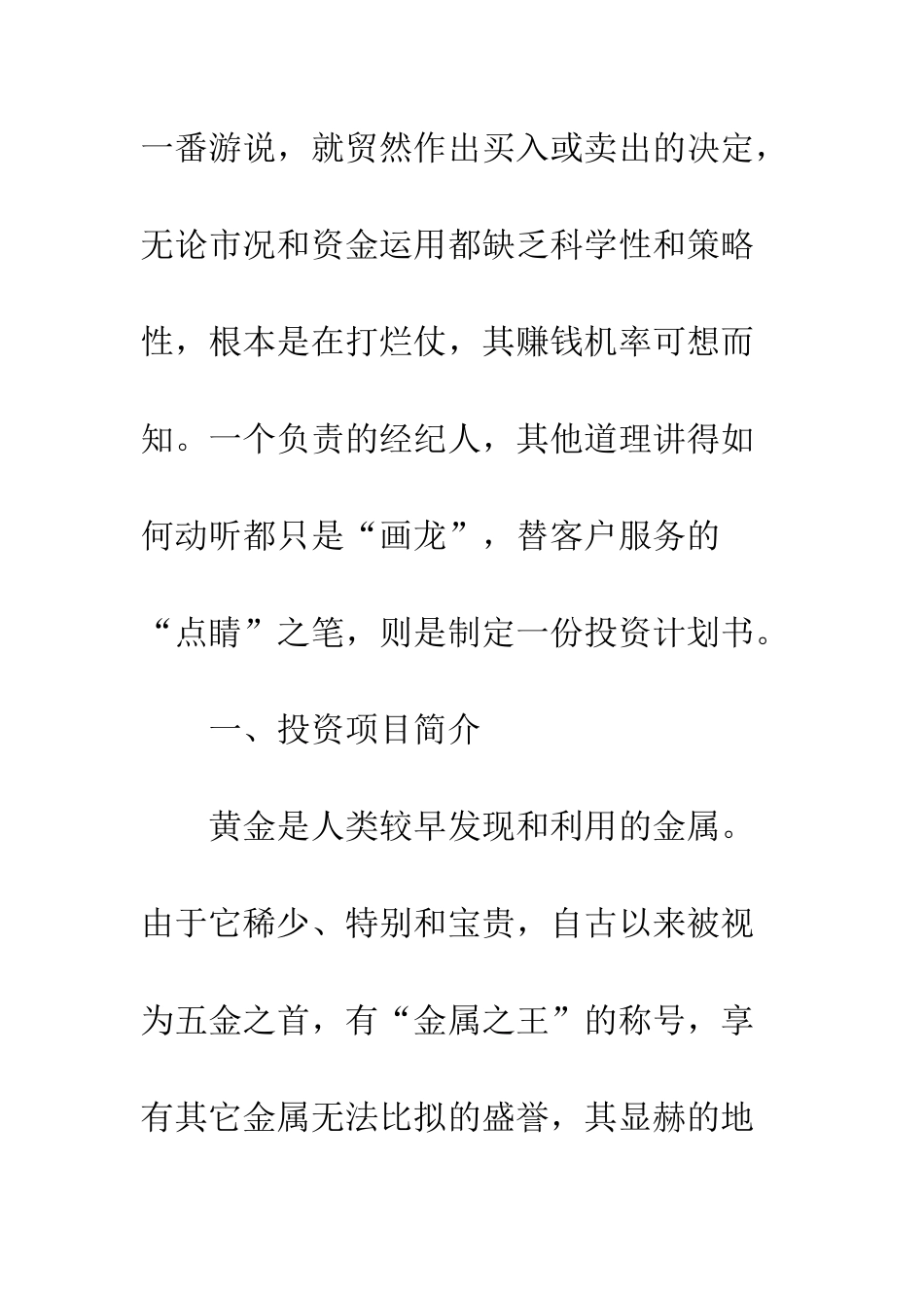 投资策划书--精编范文_第2页