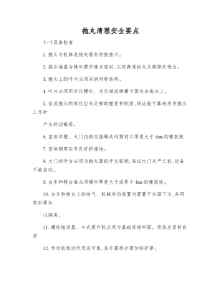抛丸清理安全要点