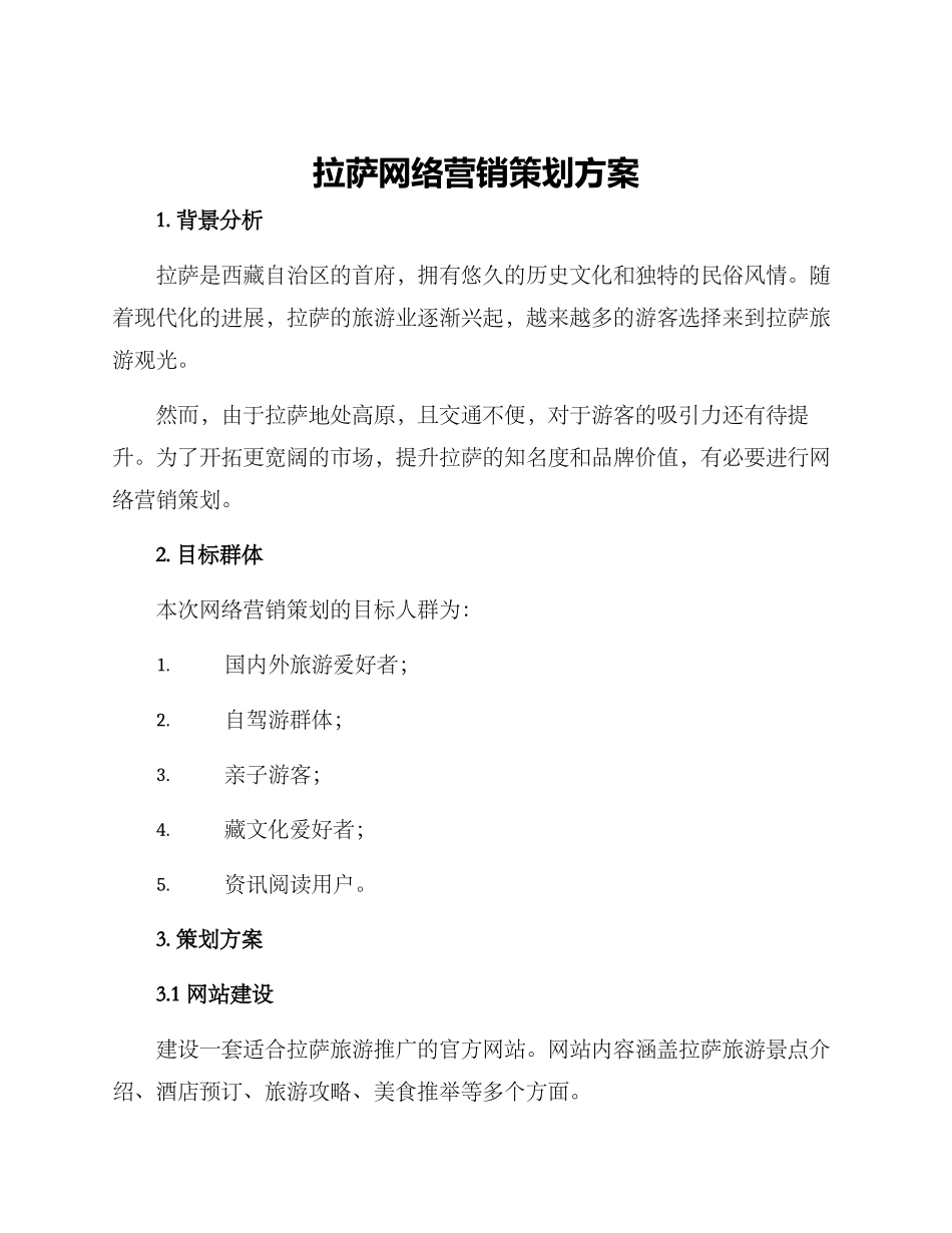 拉萨网络营销策划方案_第1页