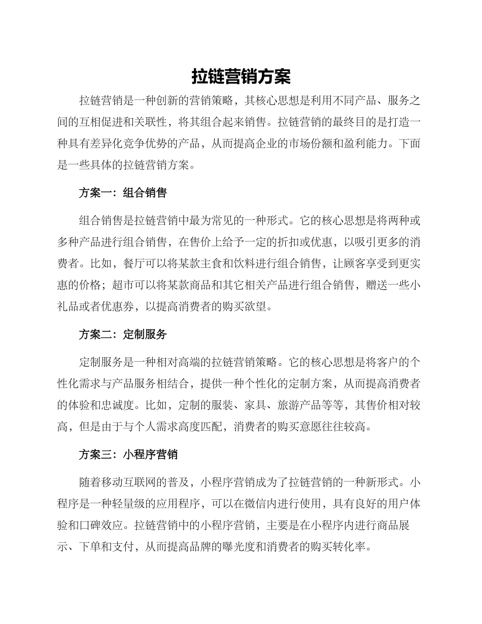 拉链营销方案_第1页