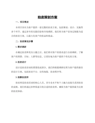 拍卖策划方案