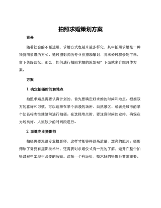 拍照求婚策划方案