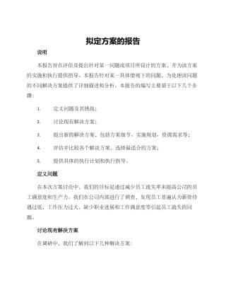 拟定方案的报告