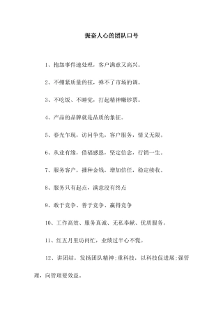 振奋人心的团队口号