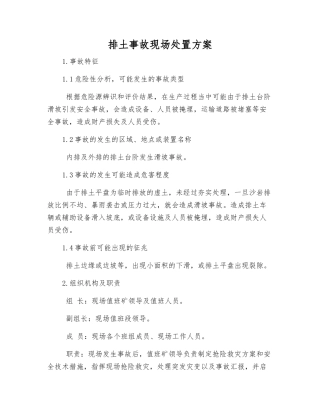 排土事故现场处置方案