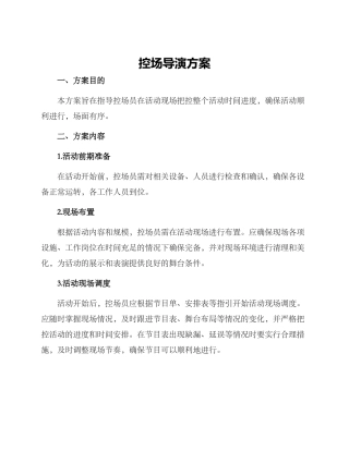 控场导演方案