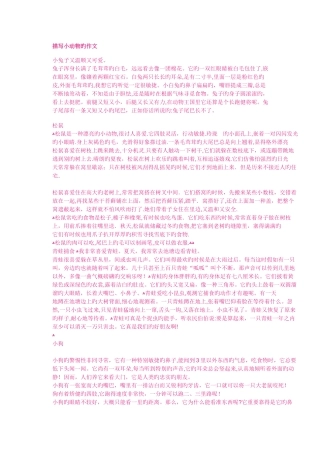 描写小动物的作文