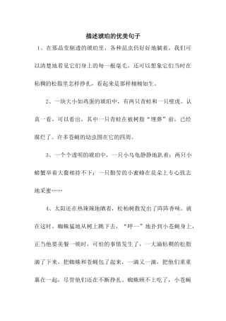 描述琥珀的优美句子