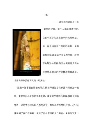 摄影图片分析例文