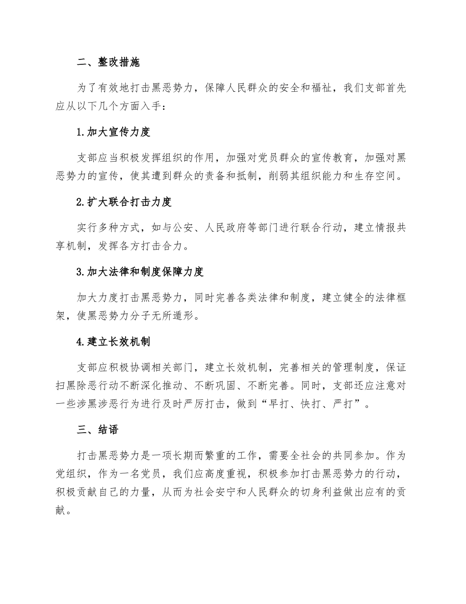 支部扫黑除恶剖析材料和整改措施_第2页