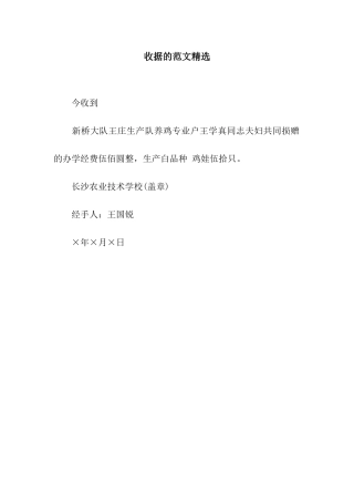 收据的范文精选
