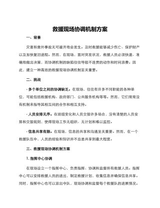 救援现场协调机制方案