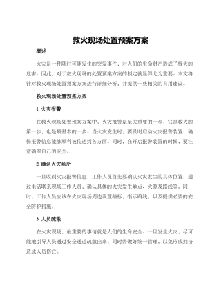 救火现场处置预案方案