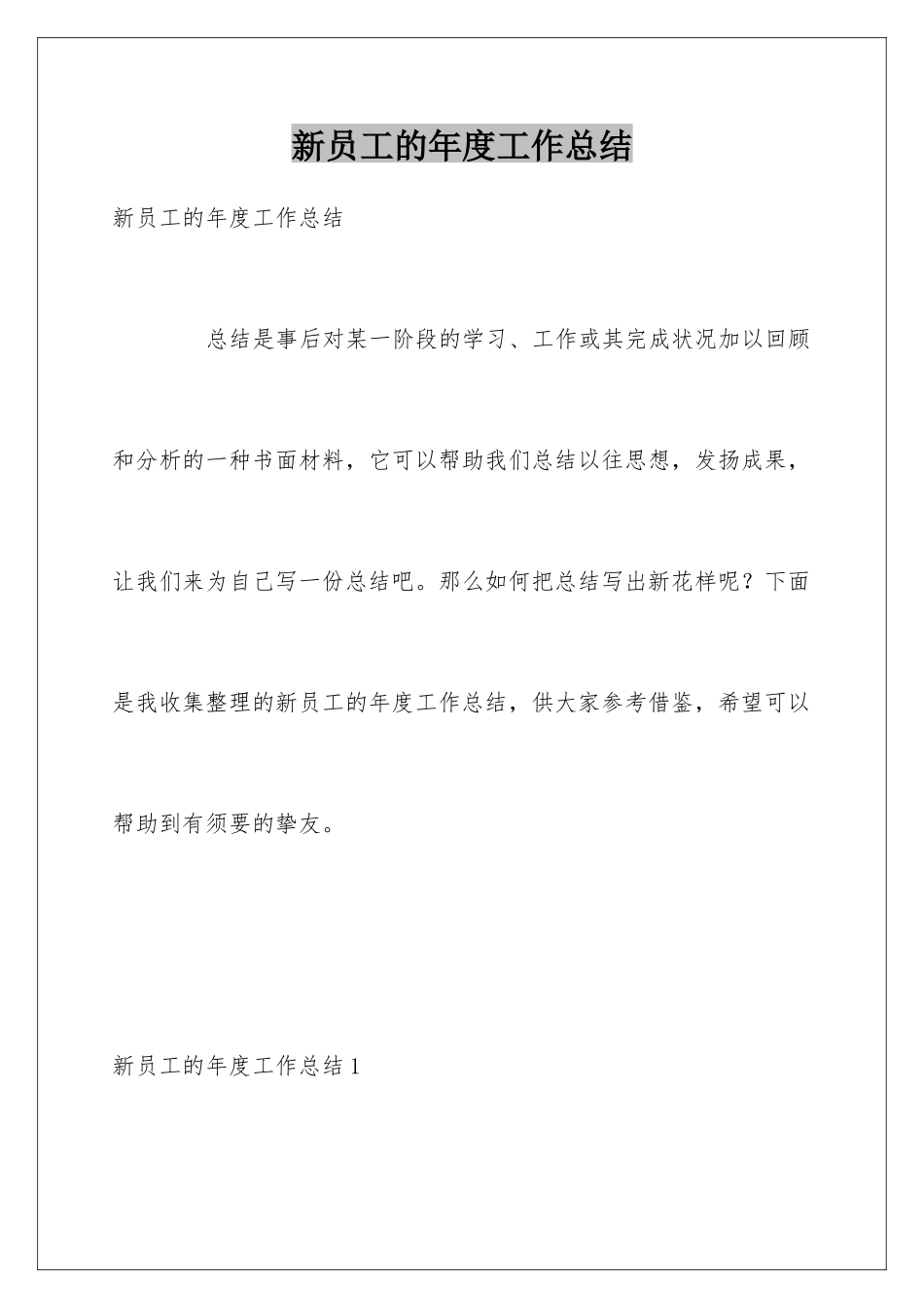 新员工的年度工作总结_第1页