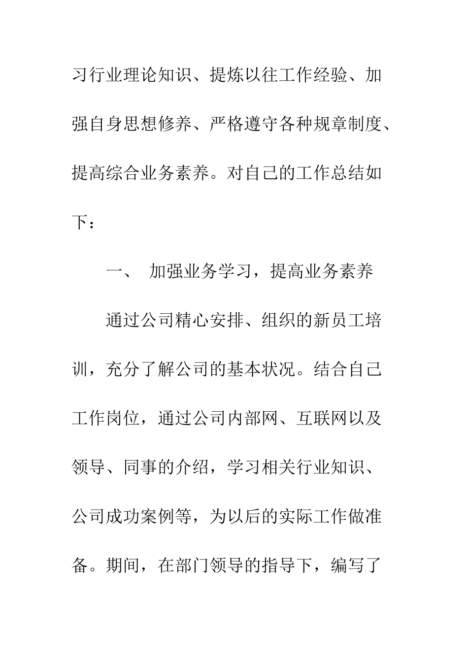 新员工试用期个人工作总结范文3篇--精编范文_第2页