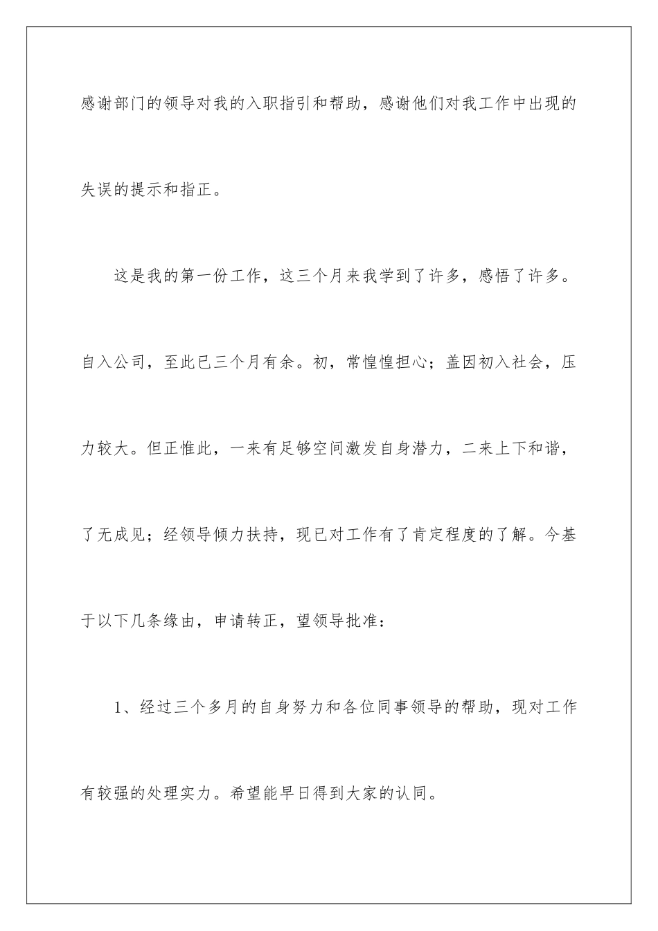 新员工转正申请工作总结_第3页