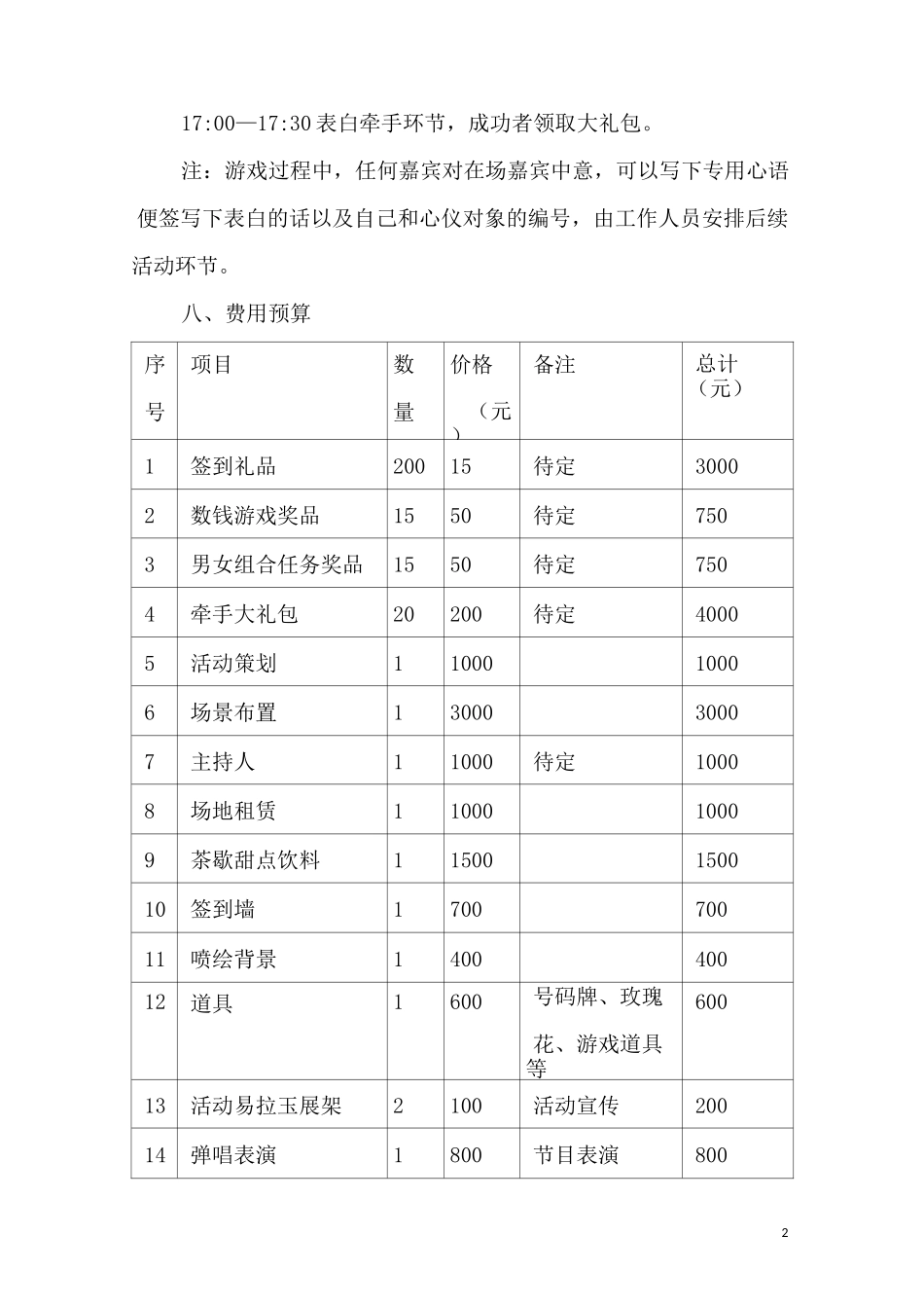 大型相亲活动方案_第2页