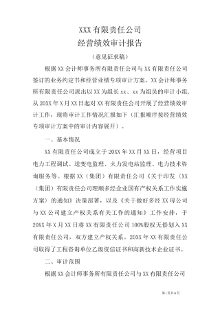 经营绩效审计报告