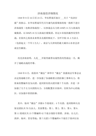 济南战役详细情况