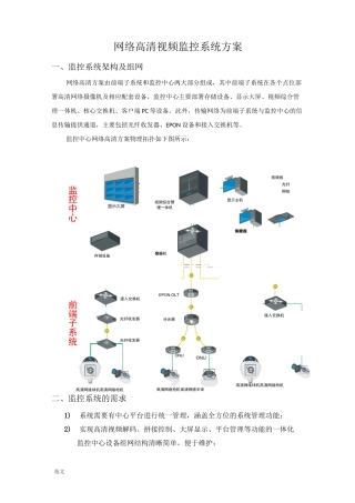 网络高清视频监控系统设计方案