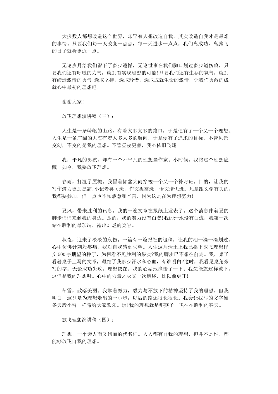 放飞理想演讲稿12篇完整版_第3页