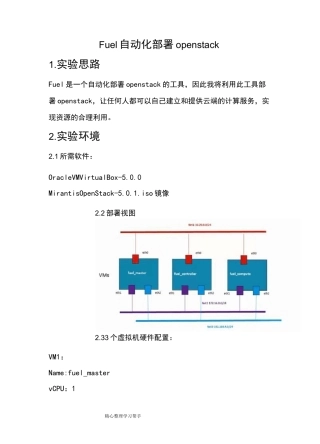 Fuel自动化部署openstack