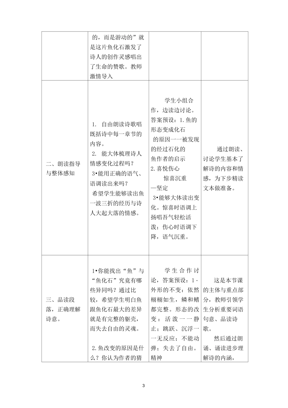 鱼化石教学设计_第3页
