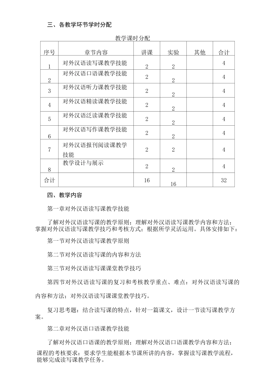 汉语教学技能训练-教学大纲_第2页