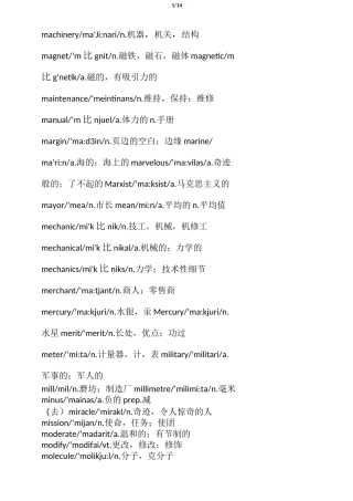 (完整版)2020上海高考英语“高阶”词汇(字母M至Z)