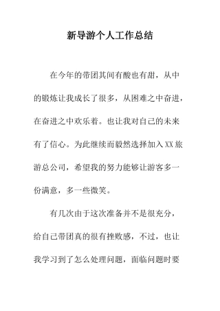 新导游个人工作总结--精编范文