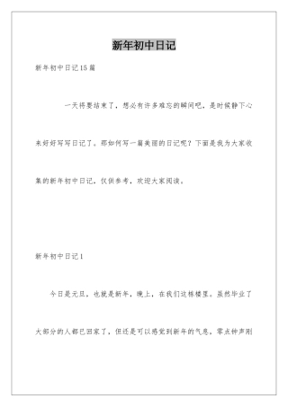 新年初中日记