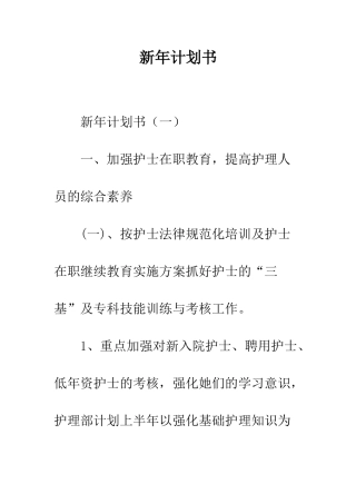 新年计划书--精编范文