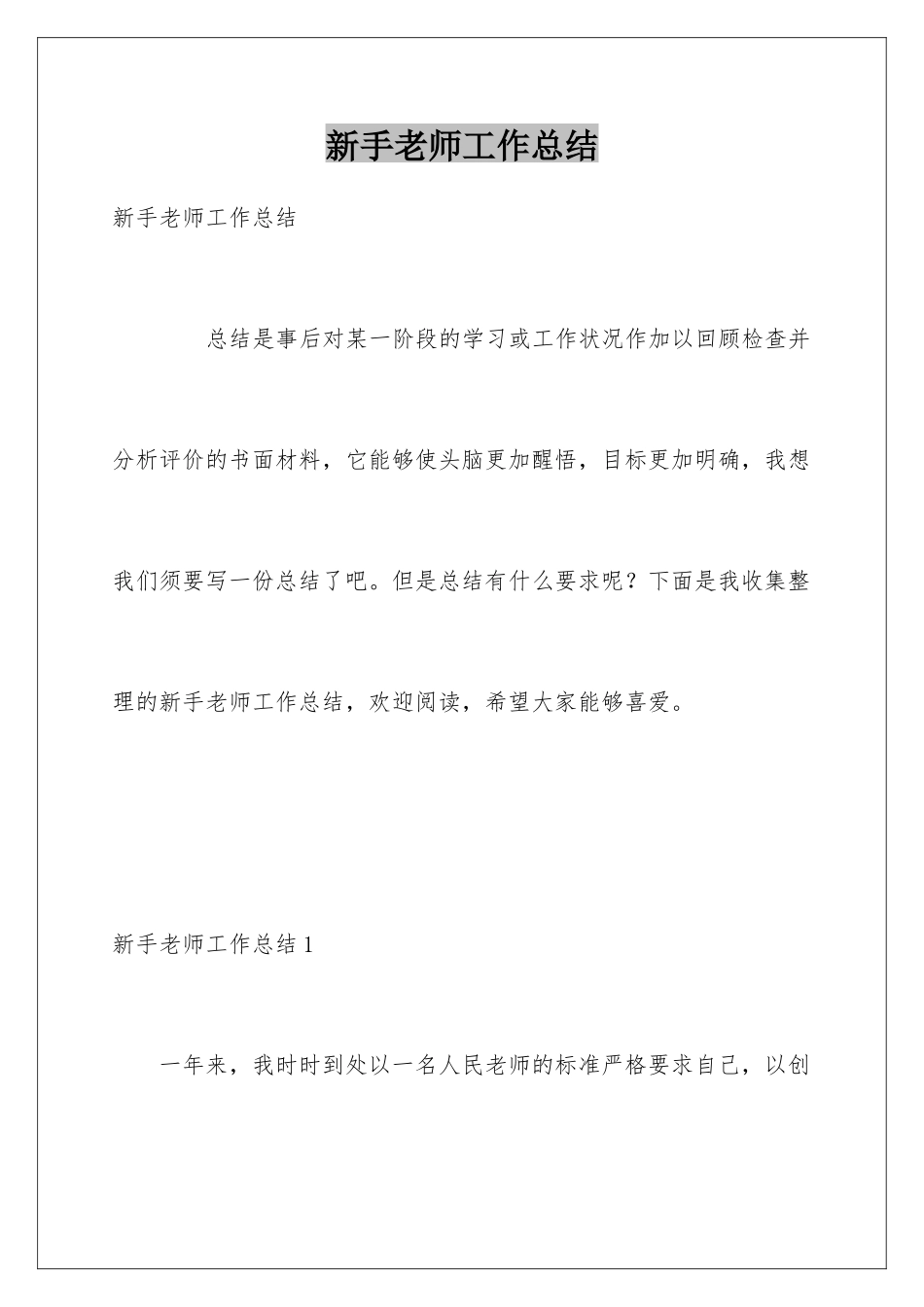 新手教师工作总结_第1页