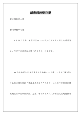 新教师教学心得