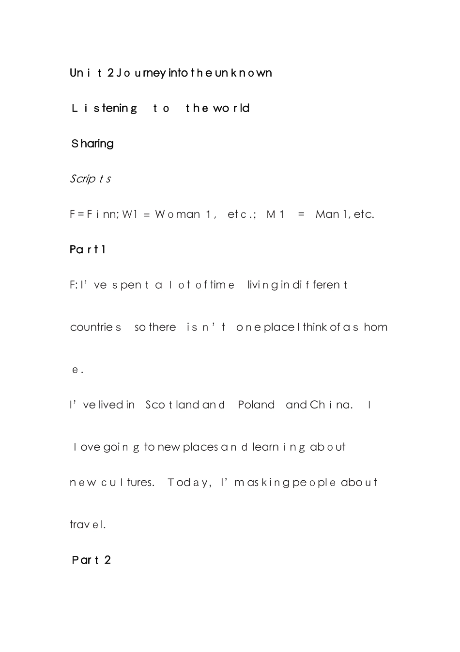 新视野第三版视听说B2u2音视频脚本_第1页