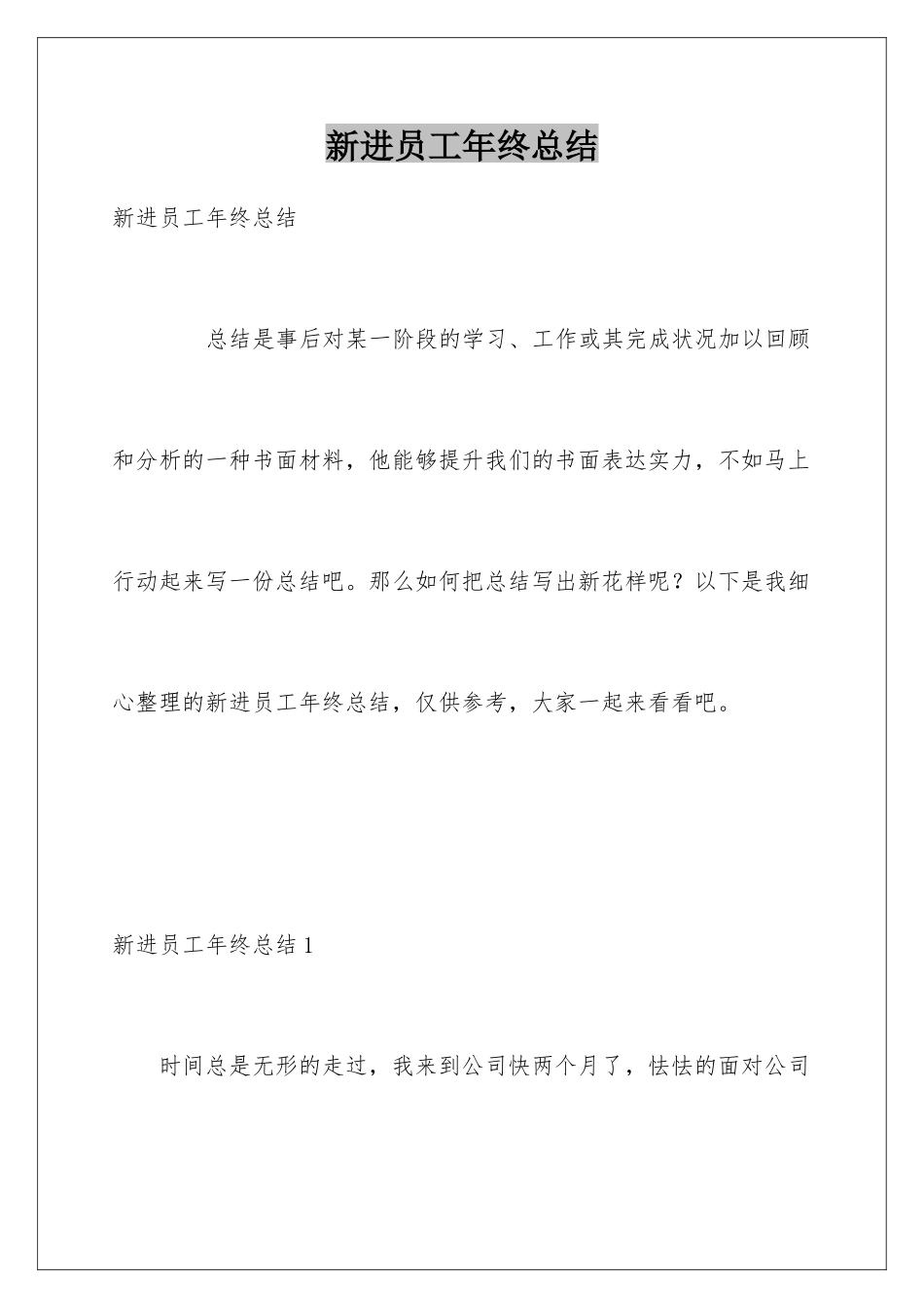 新进员工年终总结_第1页