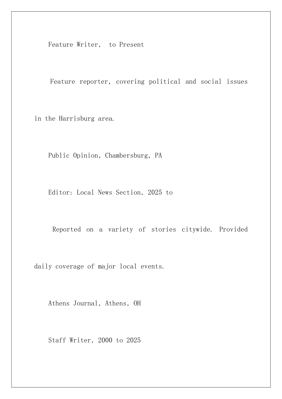 新闻编辑英文简历_第3页
