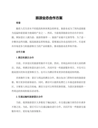 旅游业态合作方案