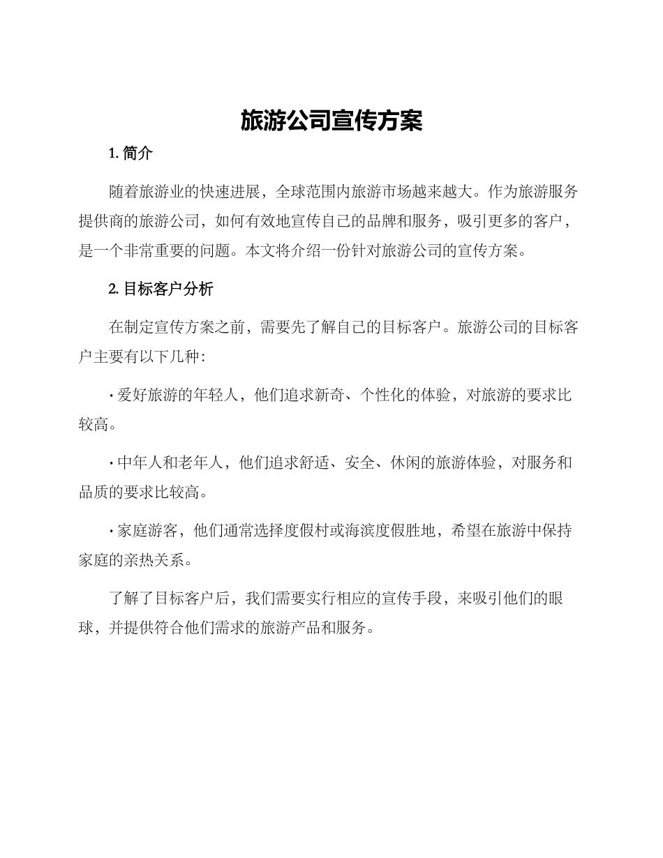 旅游公司宣传方案_第1页