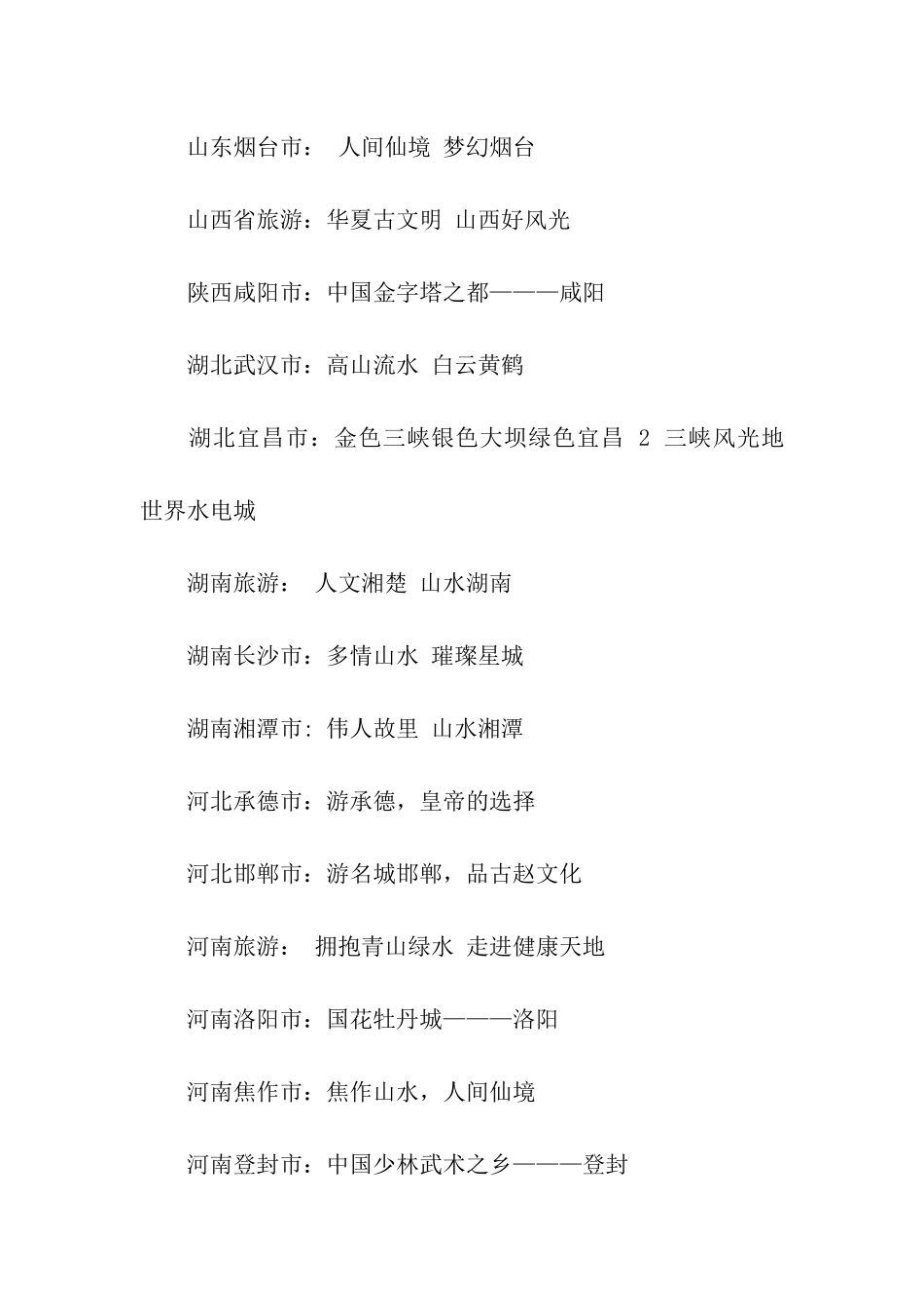旅游城市形象宣传口号_第3页