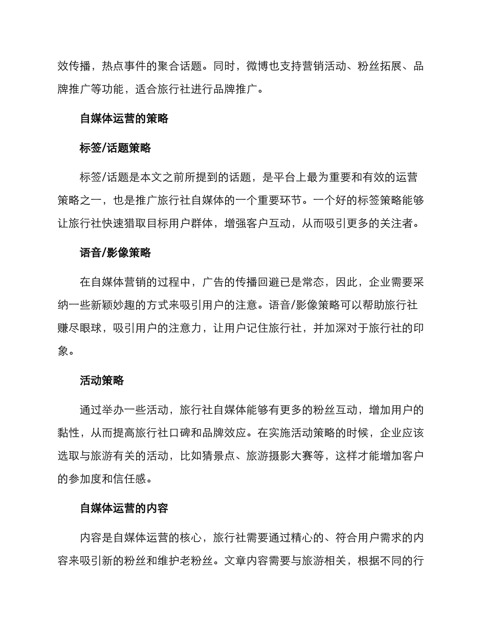 旅行社自媒体运营方案_第2页