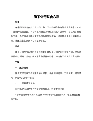旗下公司整合方案