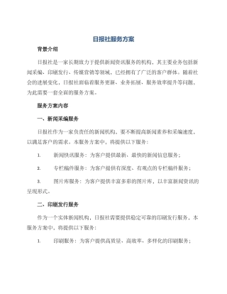 日报社服务方案
